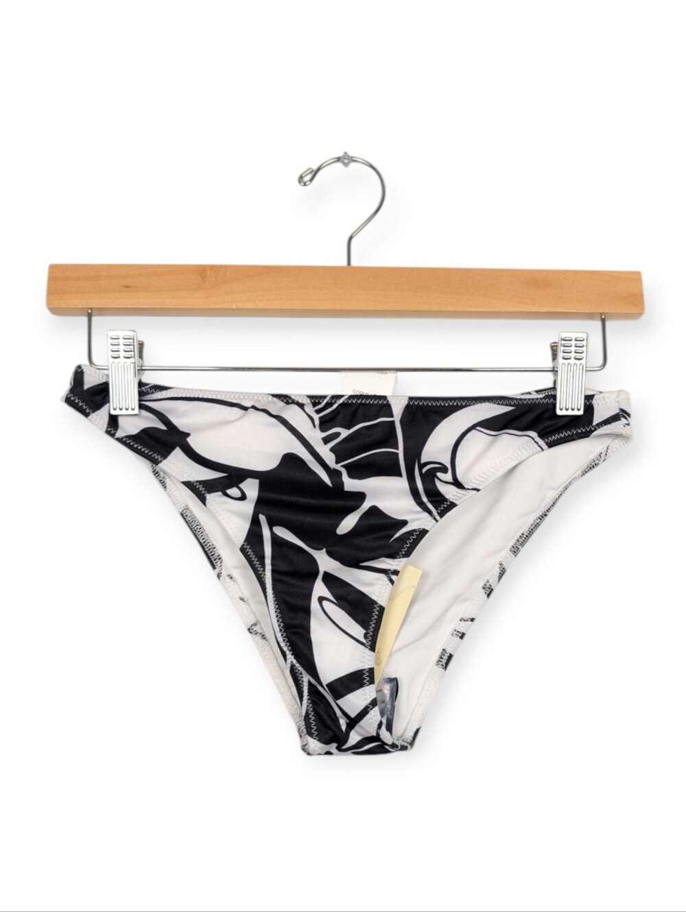 Ramy Brook Bikini Bottom M Black & White Isla Palm Print Swim Bottom NWT